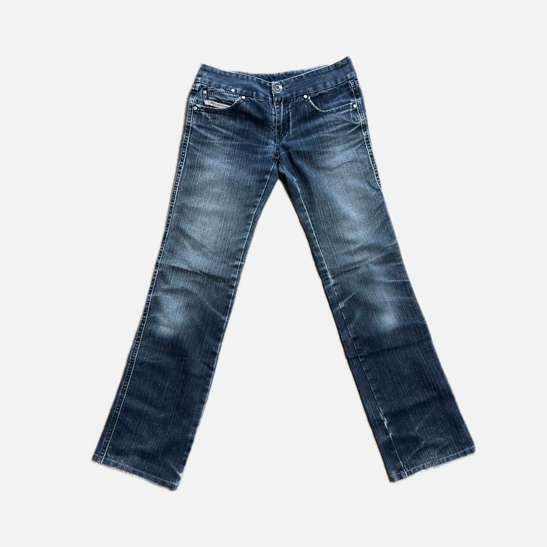 Diesel 로우라이즈 워싱 스트레이트 데님 상품이미지1