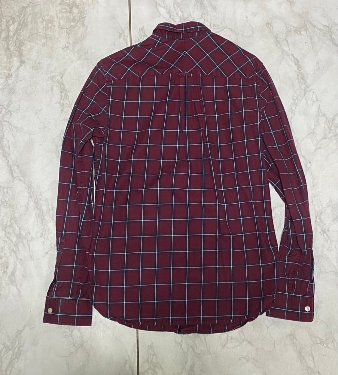 프레드페리 버건디 체크 셔츠 사이즈 95 상품이미지5