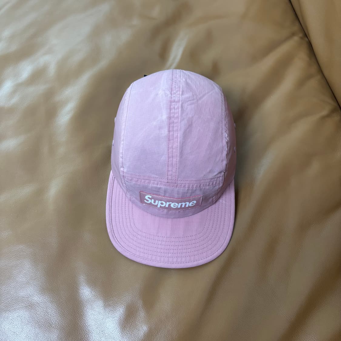 Supreme 슈프림 핑크 캠프캡 모자 Waxed Ripstop Pink 상품이미지5