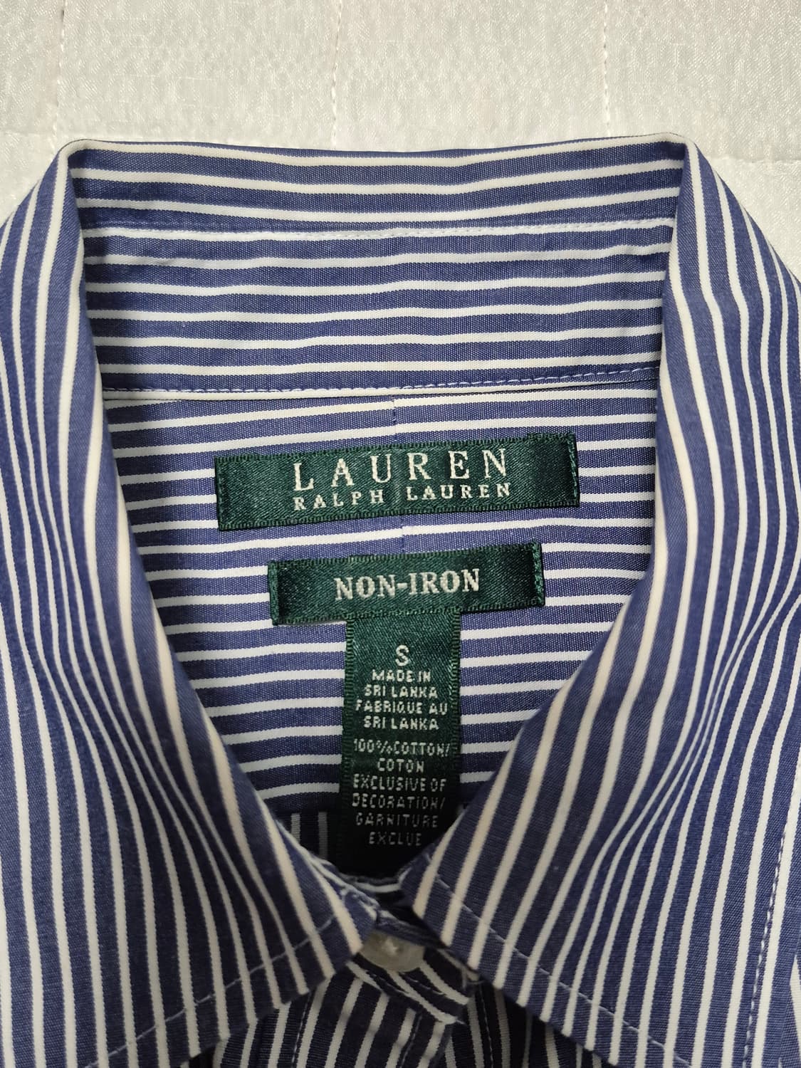 로렌 랄프로렌 블루 스트라이프 코튼 셔츠 여성 90~95사이즈 상품이미지4