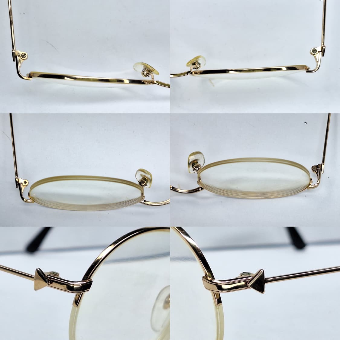 agnes b. 아네스 베 골드 반무테 안경테 안경/일본 수입 빈티지 레 상품이미지3