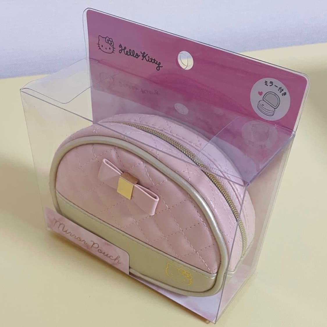 헬로키티 핑크 퀼트 미러 파우치  상품이미지1