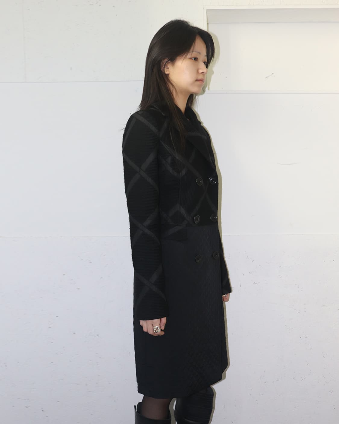 알레산드로 델라쿠아 듀얼 패턴 지오매트릭 코트 상품이미지2