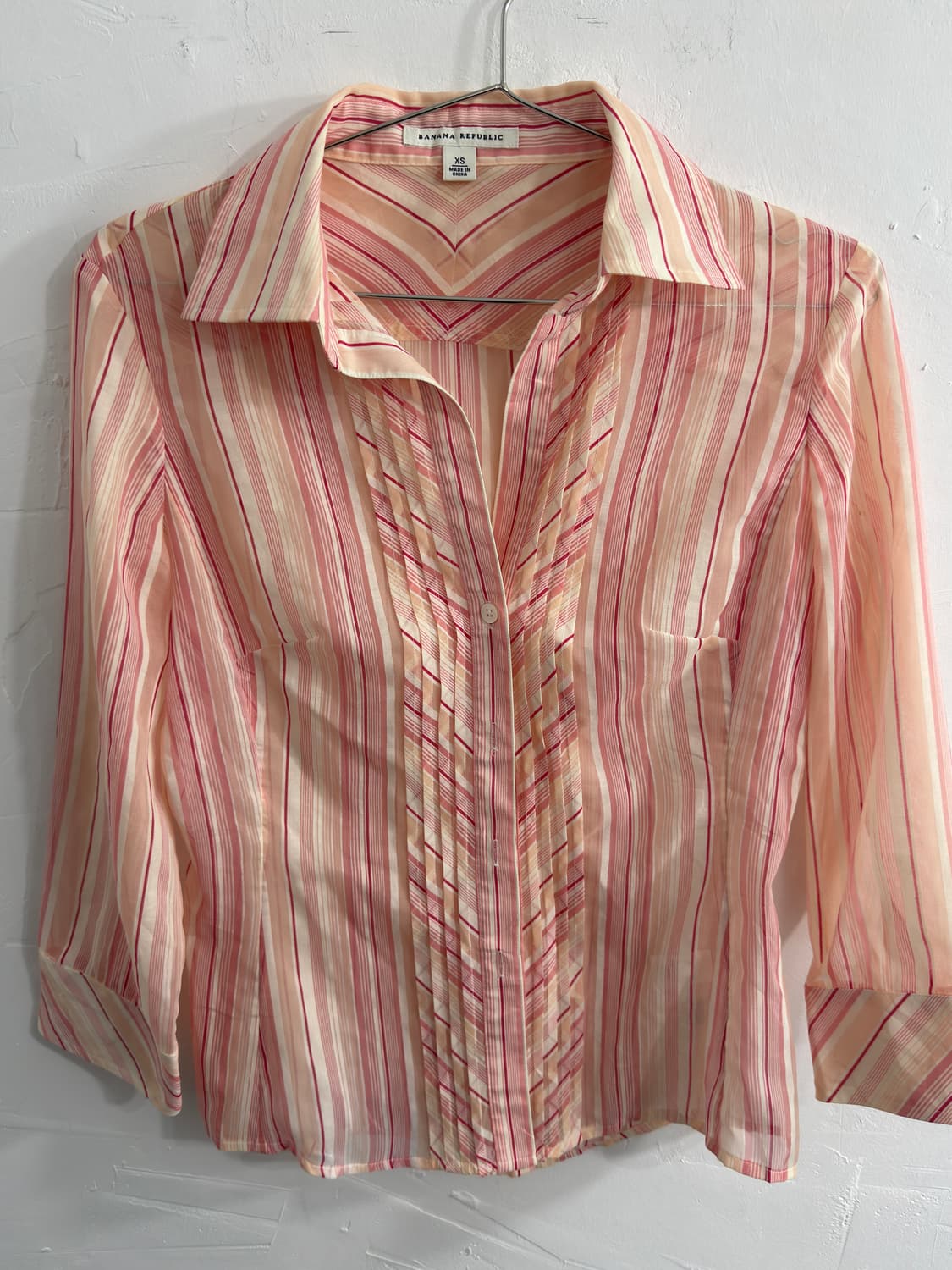 banana republic pink line pintuck shirt 상품이미지4