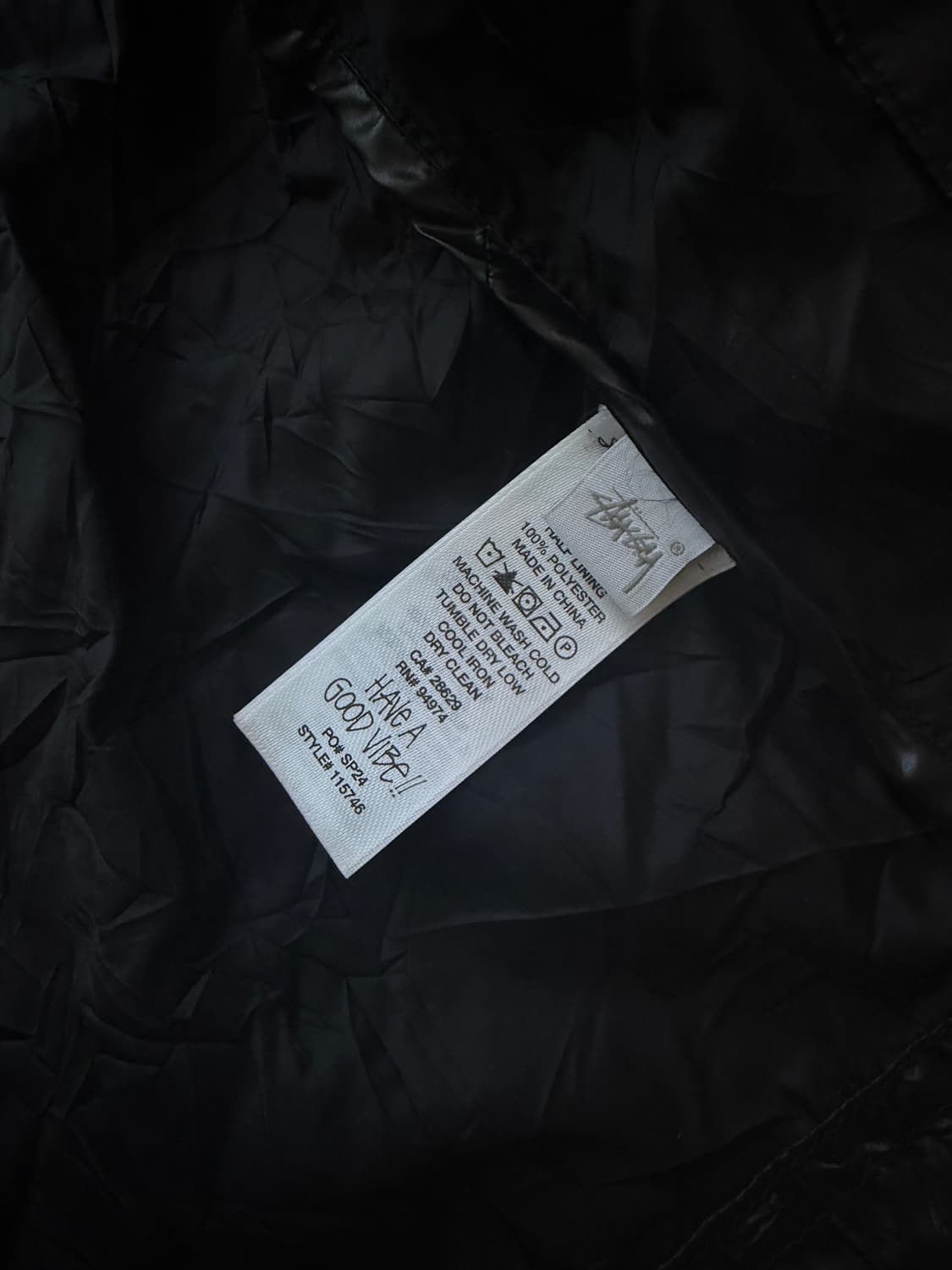 스투시 비치 쉘 링클 나일론 자켓 블랙 S 상품이미지4