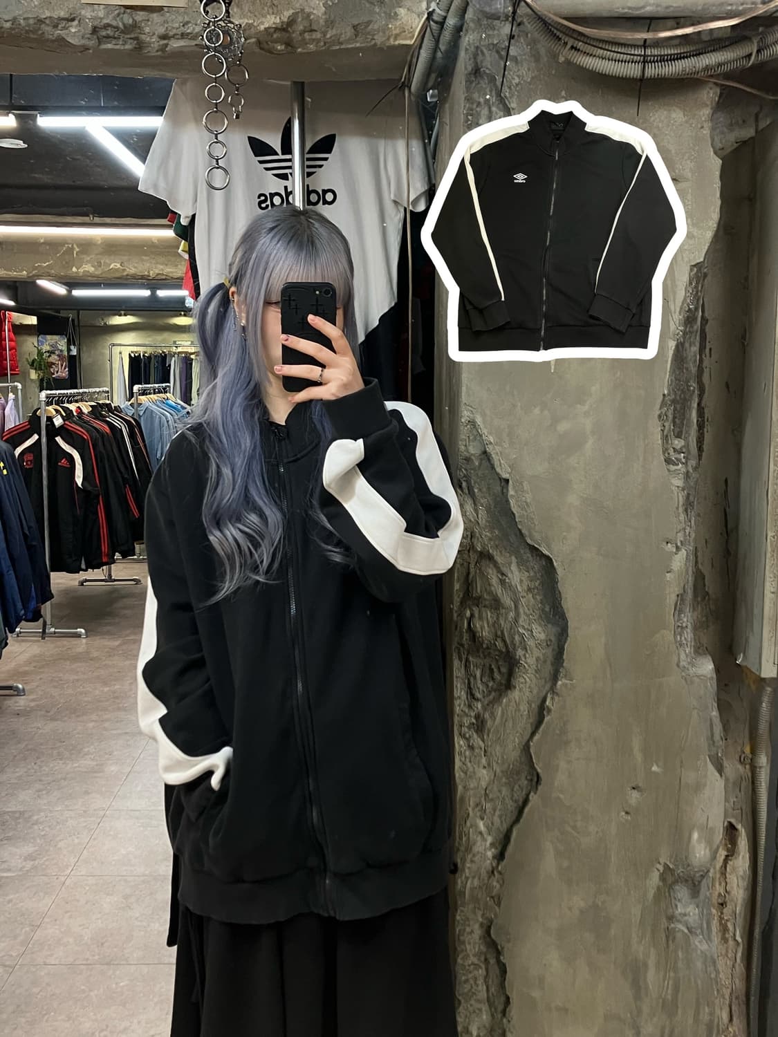 엄브로 집업 스웻 져지 블랙 3XL  #csz2415 상품이미지1