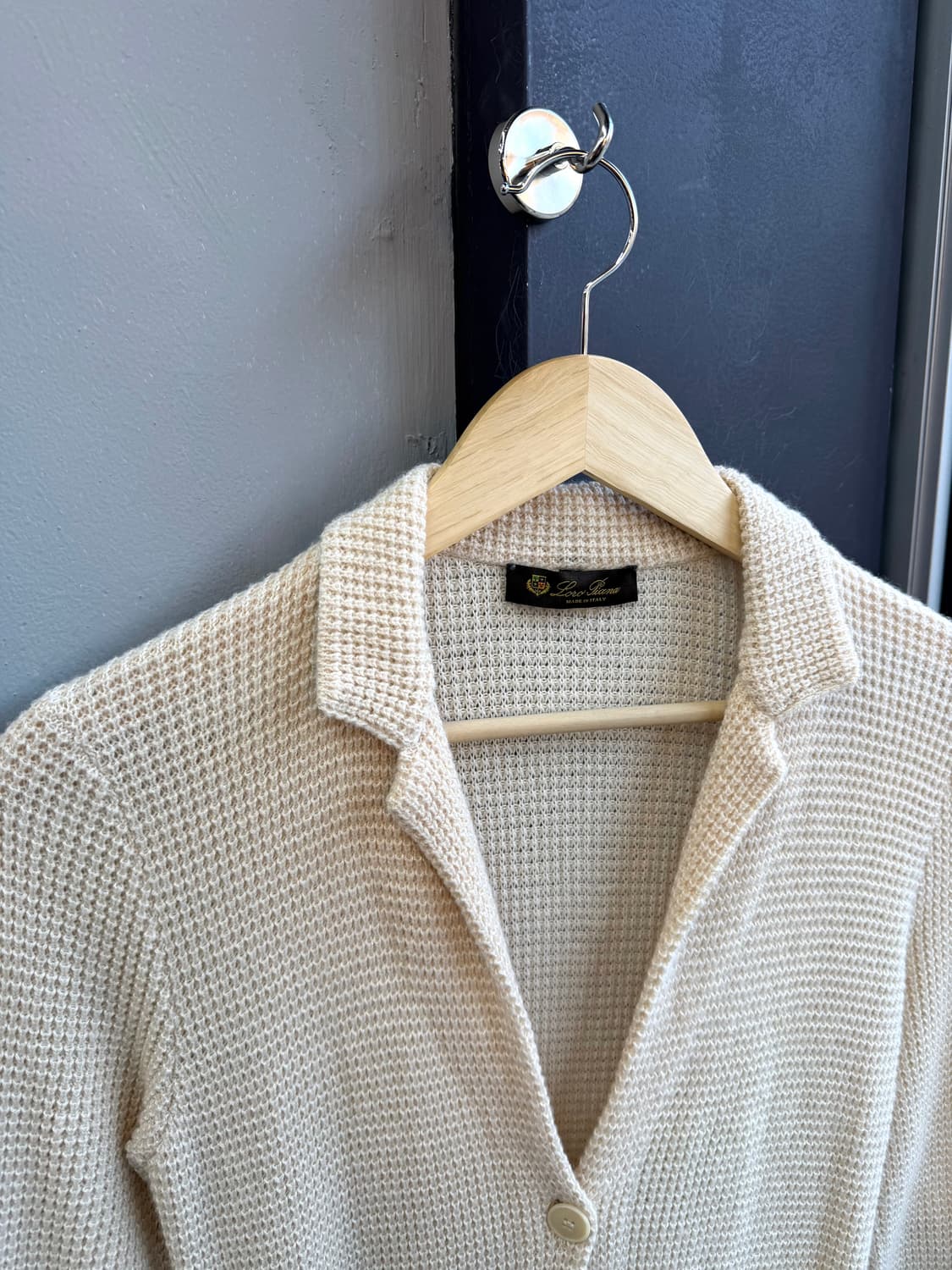 42/ 로로피아나 캐시미어 블랜딩 엘보패치 가디건 자켓 상품이미지3