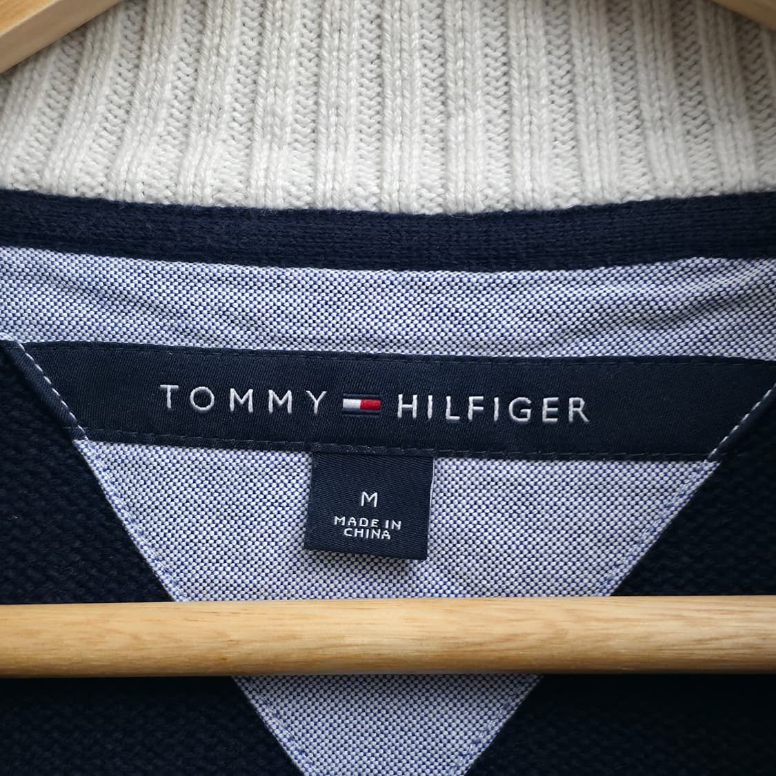 [M] 타미힐피거 네이비 스트라이프 니트 집업 상품이미지5