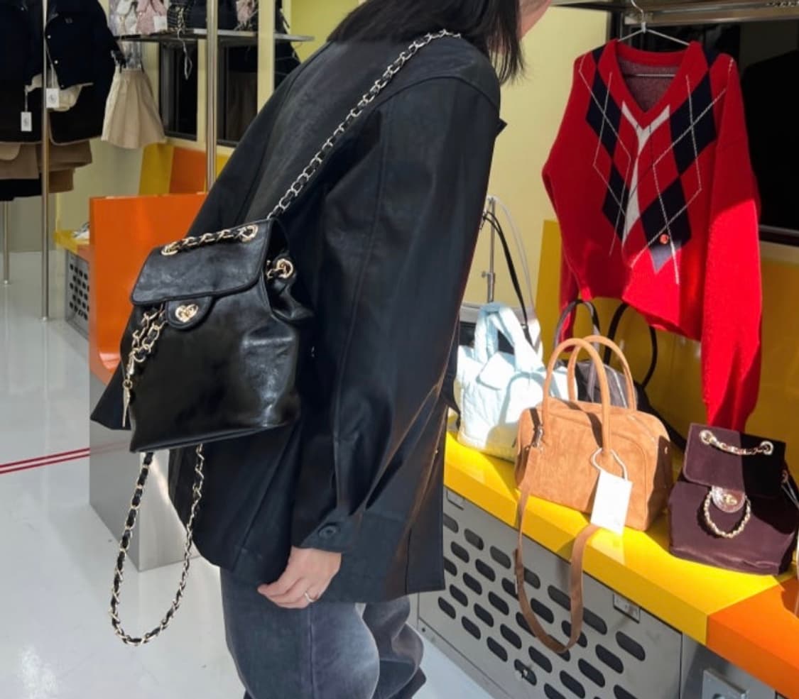 (새상품)한정판! 아노에틱 하트 클래식 백팩 위드 키링 블랙 상품이미지7