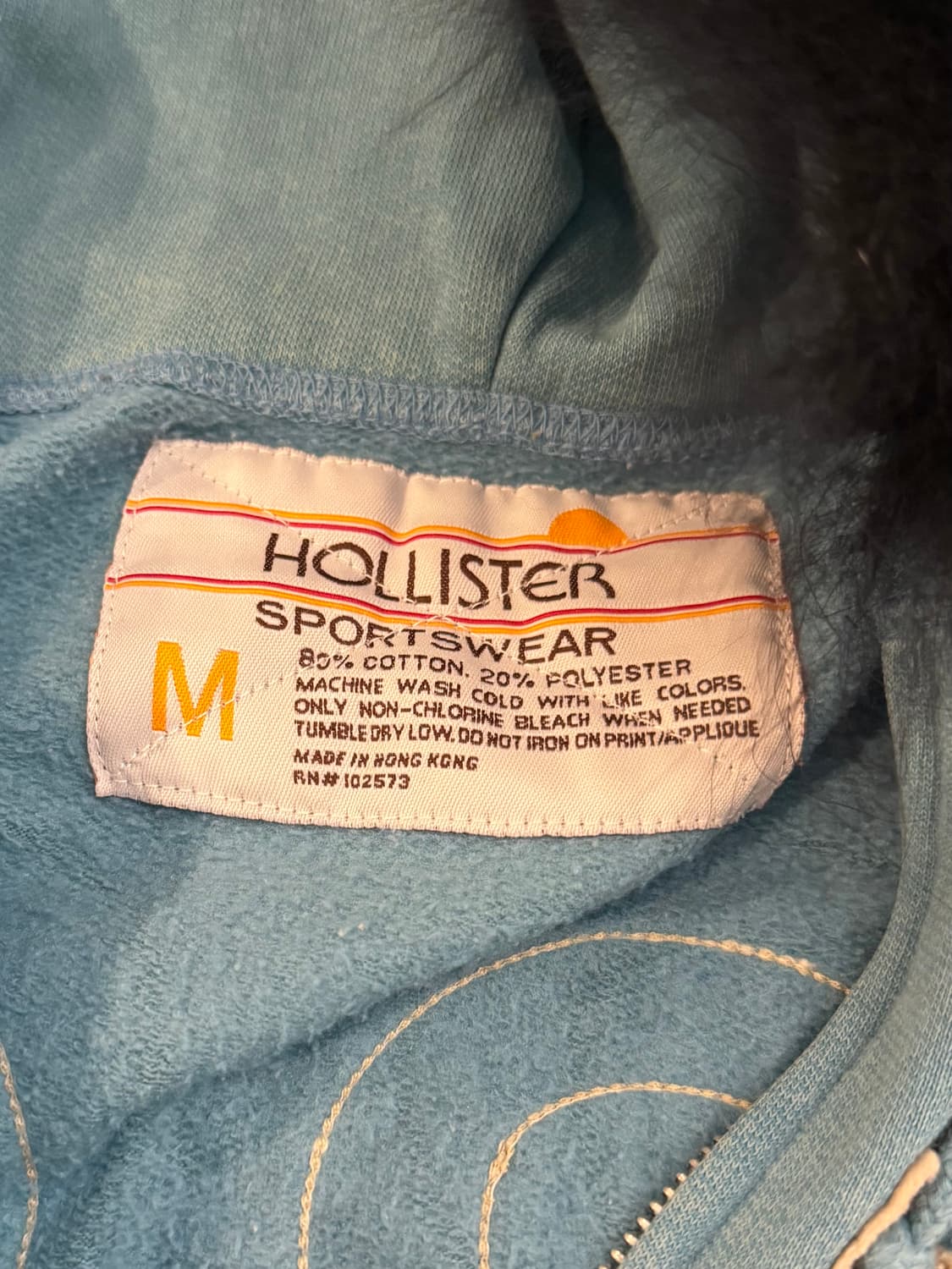 희귀컬러) 홀리스터 y2k 울프죠 퍼 후드집업 스카이블루 상품이미지5