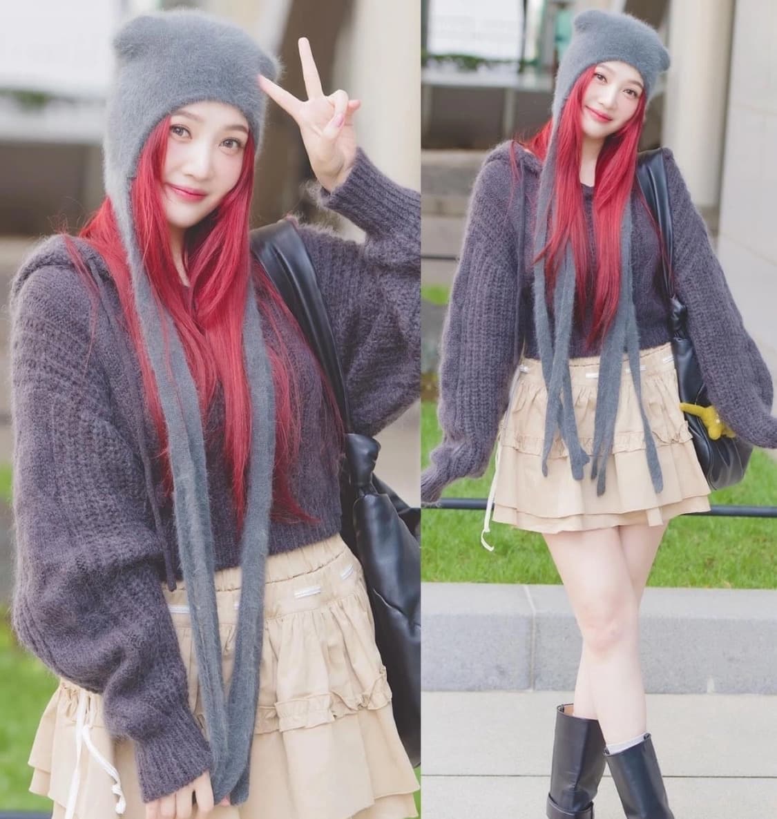 (새상품) 더티스 트위스트 앙고라 니트 비니 바라클라바 아이보 상품이미지1