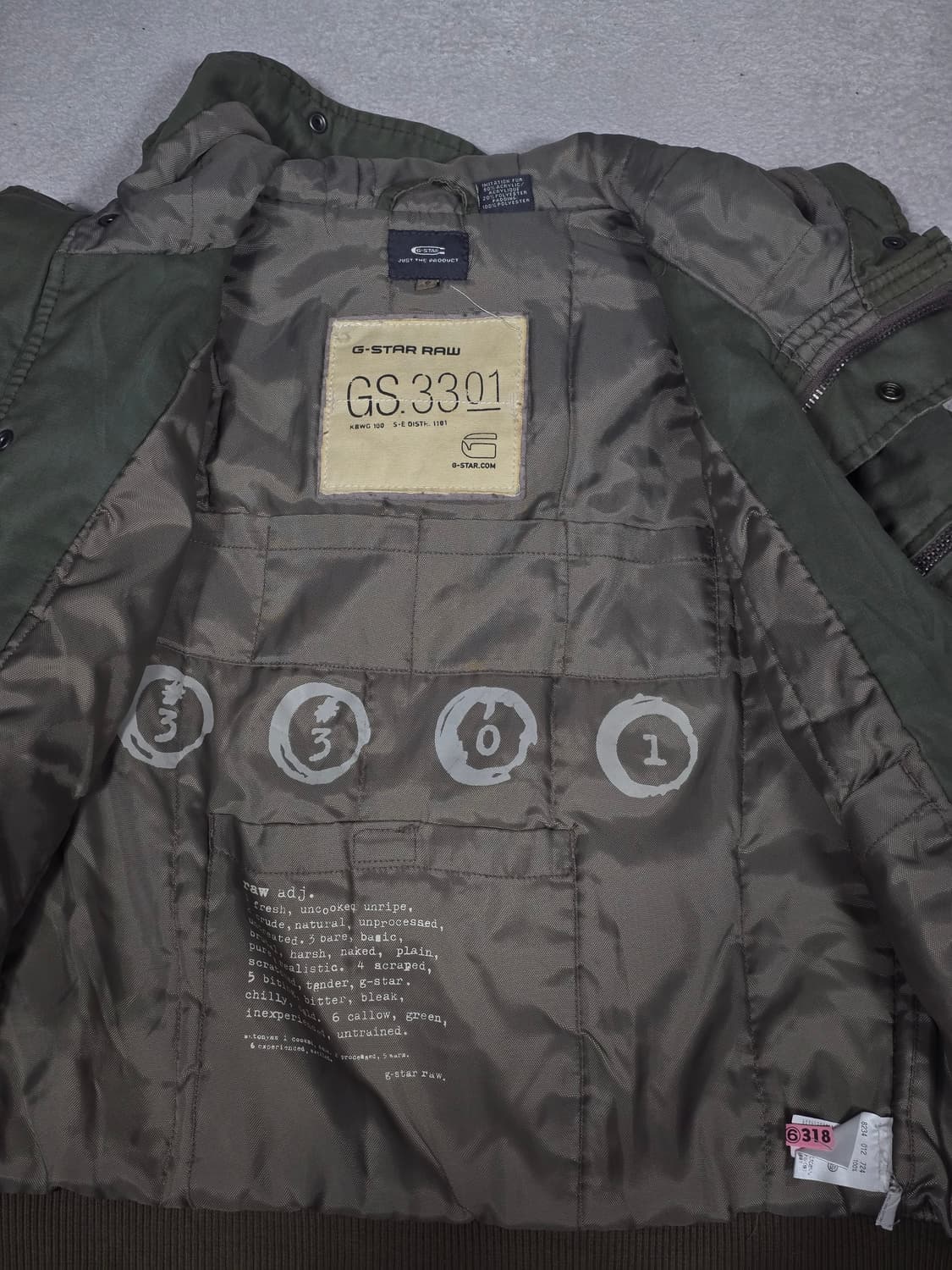 G-STAR RAW 지스타로우 카키색 후드 봄버 자켓 S 상품이미지7