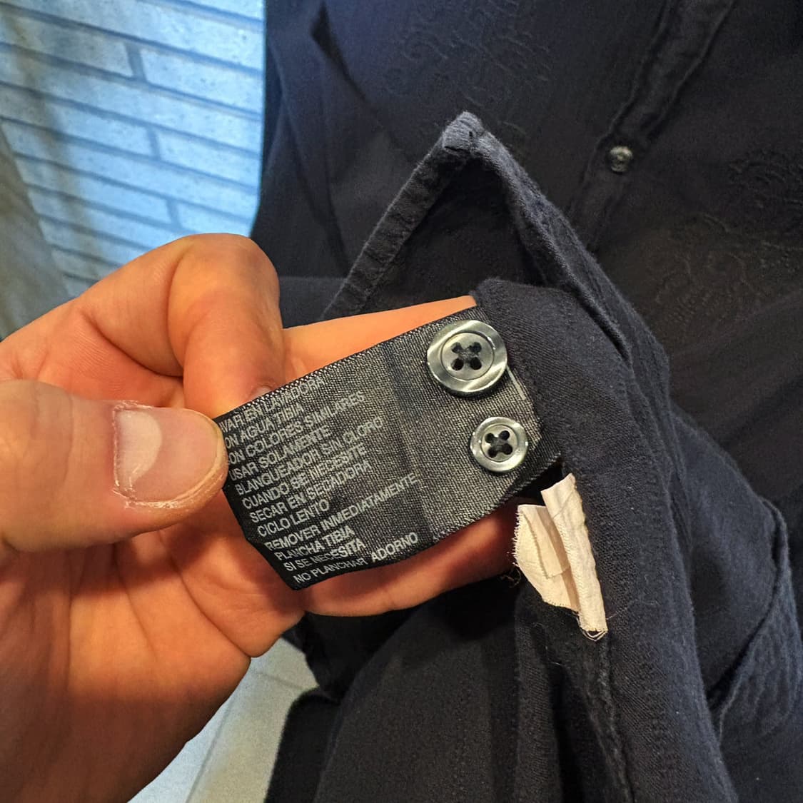 USA VINTAGE 레이스 인서트 코튼셔츠 스티치 라인 디테일 블랙 상품이미지9