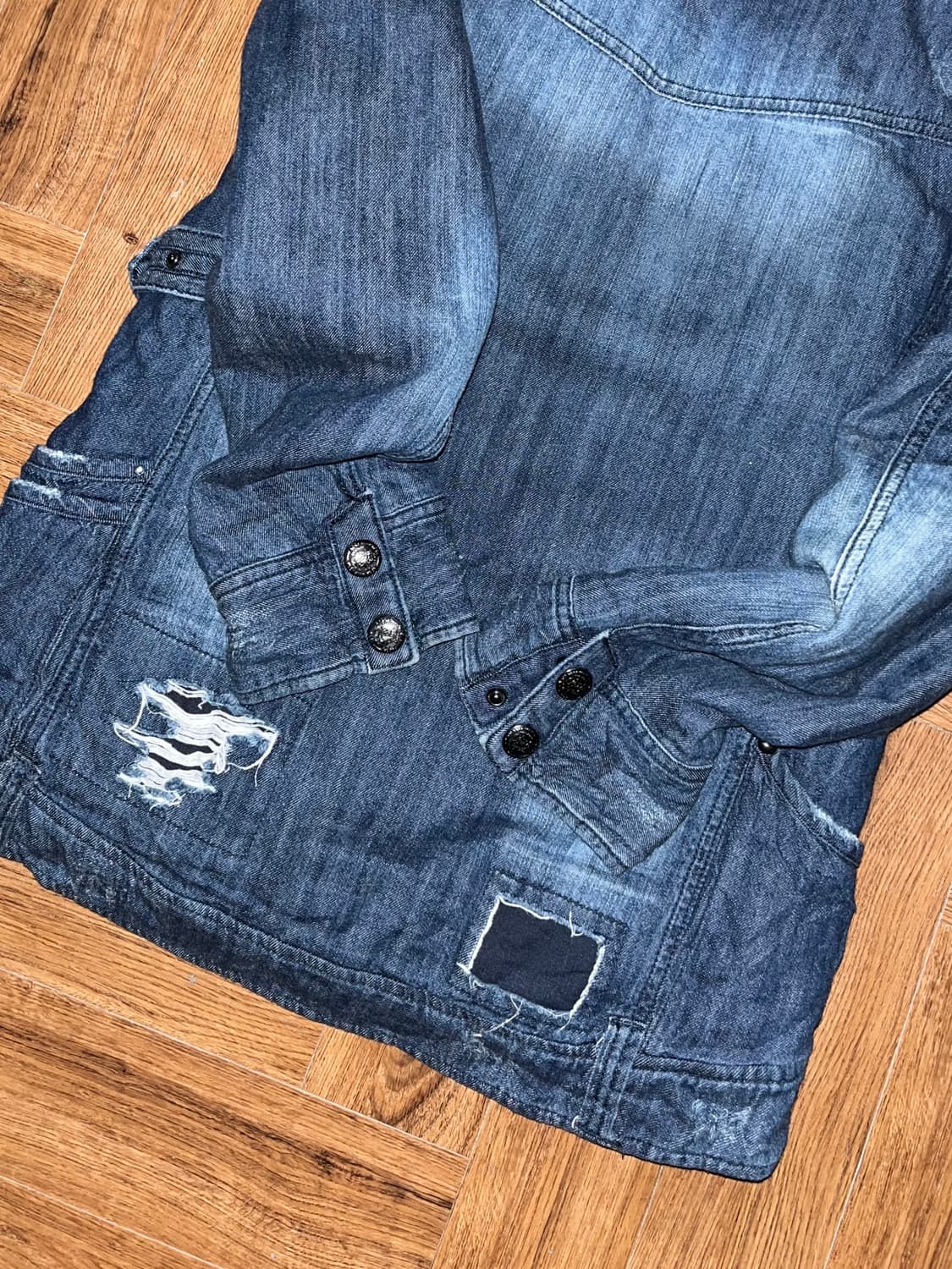 빈티지 스냅 데님 무스탕 상품이미지9