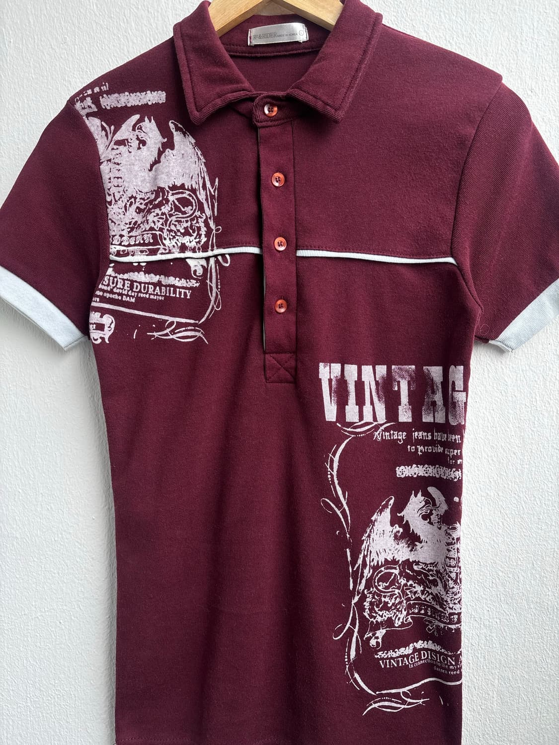 Vintage Graphic Red Polo Shirt 상품이미지7