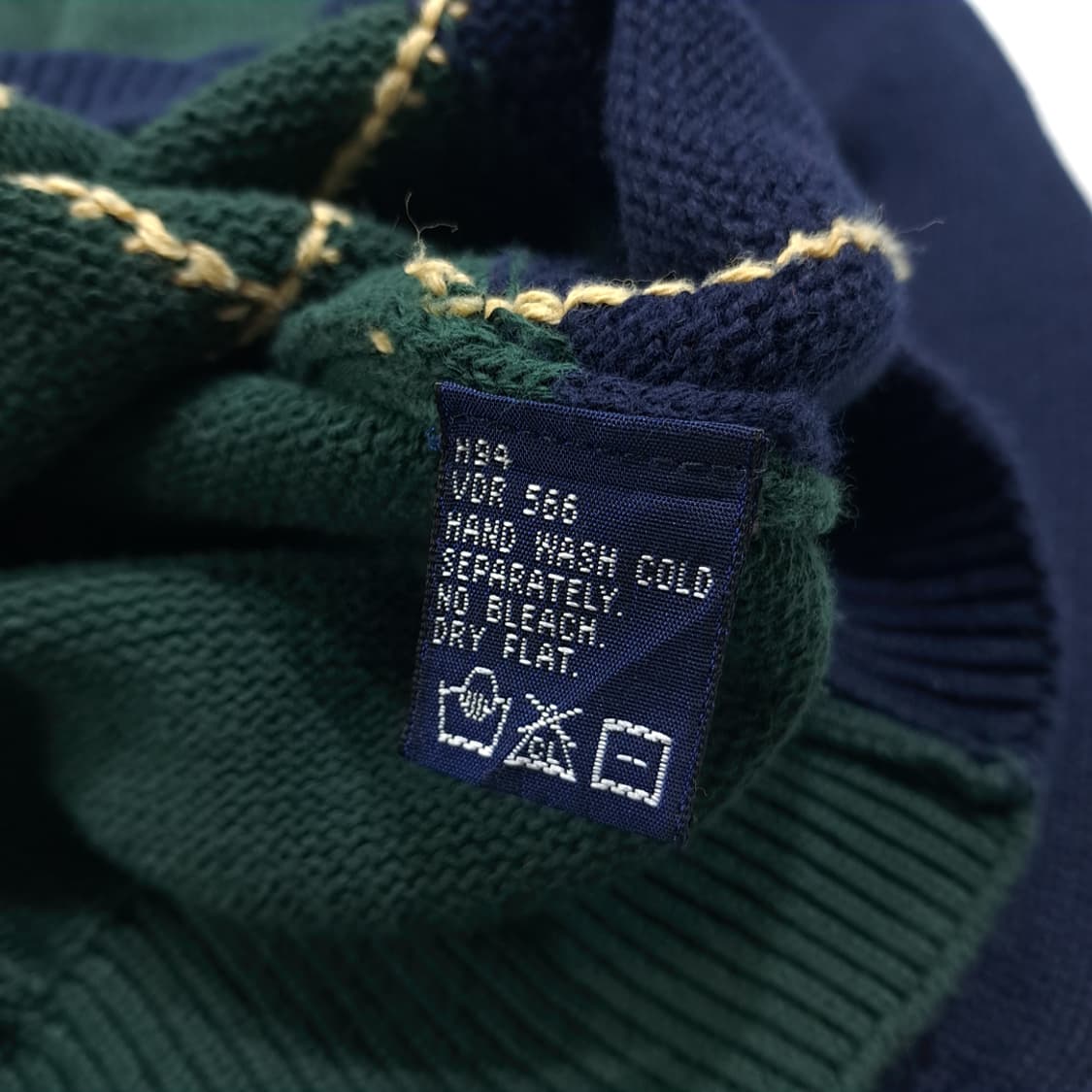 CL266 M 노티카 90s 홍콩판 코튼 아가일 네이비그린 니트 스웨터 상품이미지5