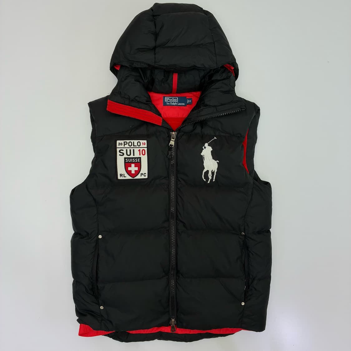 Polo  폴로 랄프로렌 자수 스위스 블랙 푸퍼 베스 트 패딩 상품이미지1