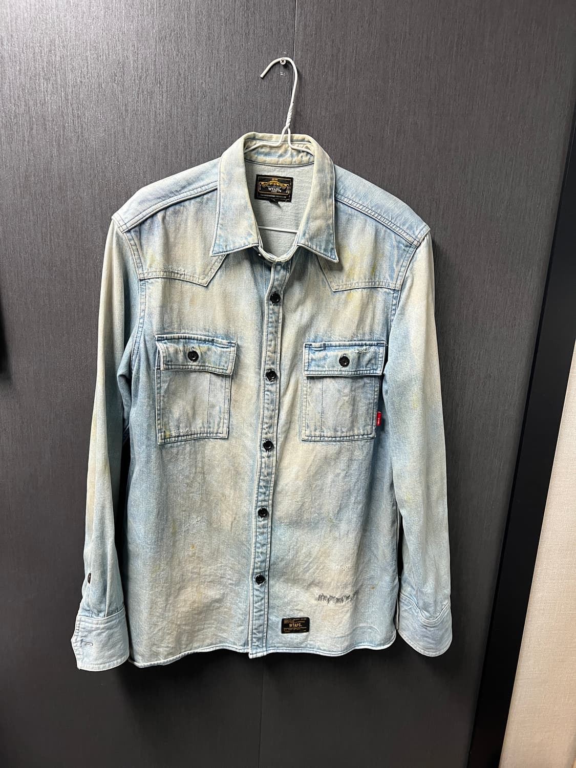 더블탭스 12AW 웨스턴 올맨 더티워싱 데님셔츠 상품이미지2