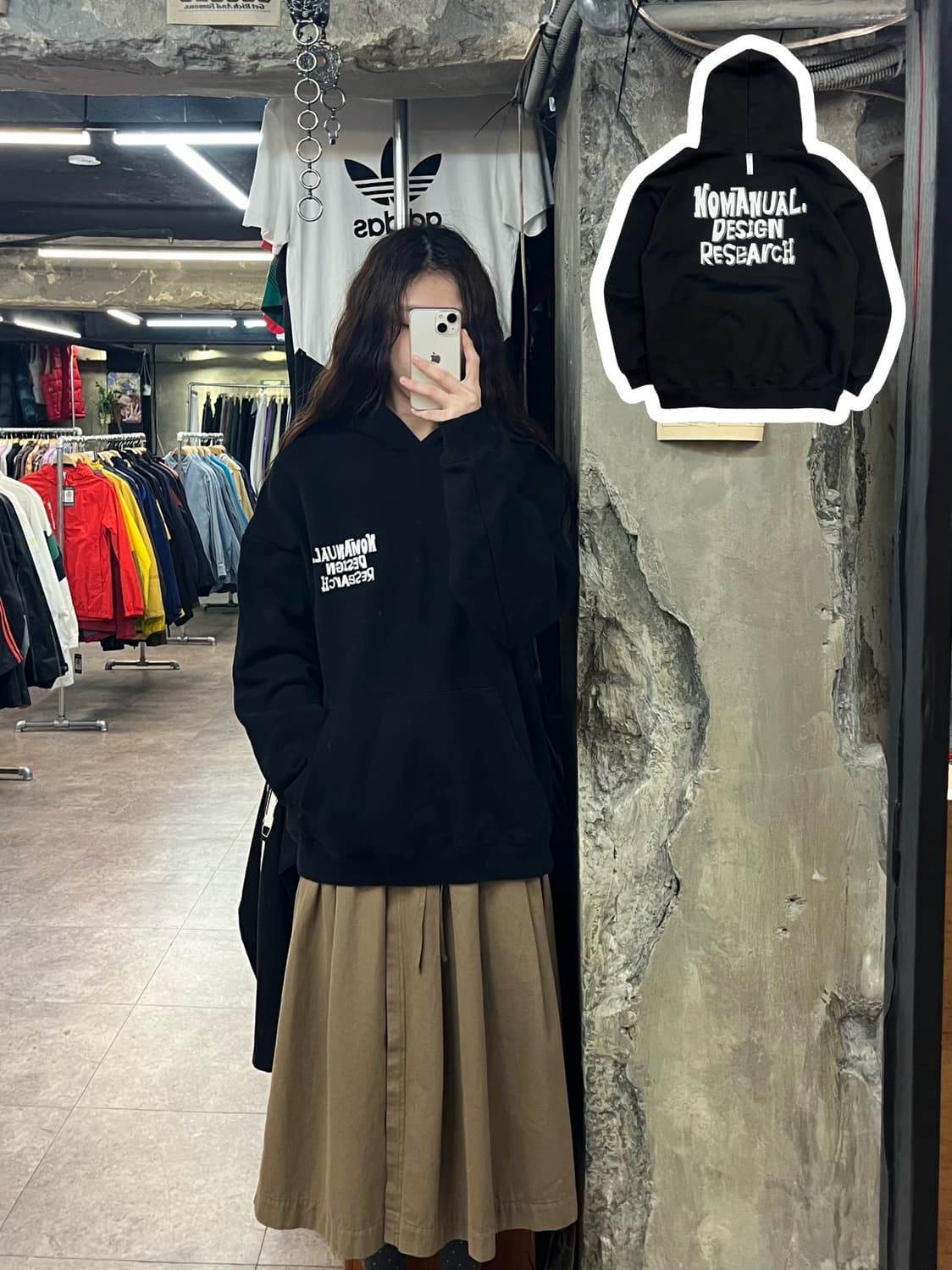 노매뉴얼 후드티 블랙 100(L) #csz2250 상품이미지1