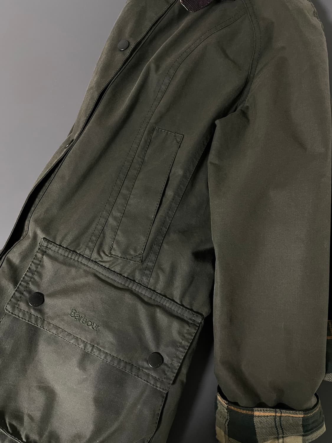 [38] 바버 비드넬 왁스 자켓 세이지 상품이미지6