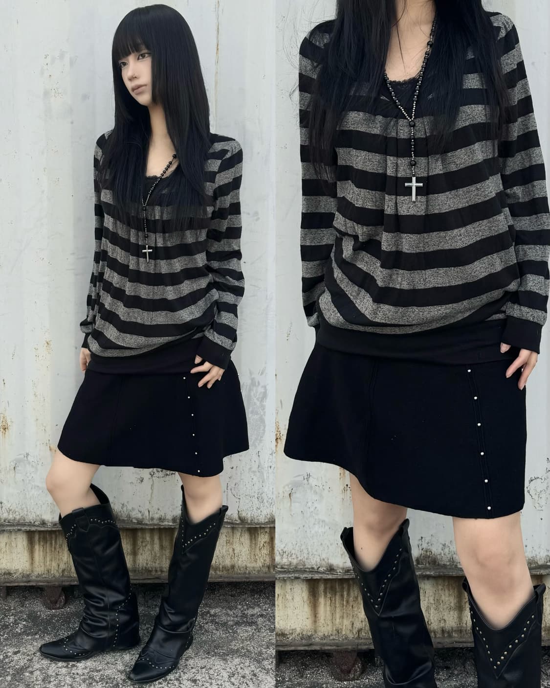 Stripe shirring top 상품이미지1