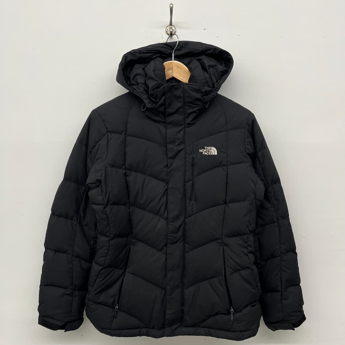 노스페이스 여성 블랙 패딩 자켓 후드 M 상품이미지1