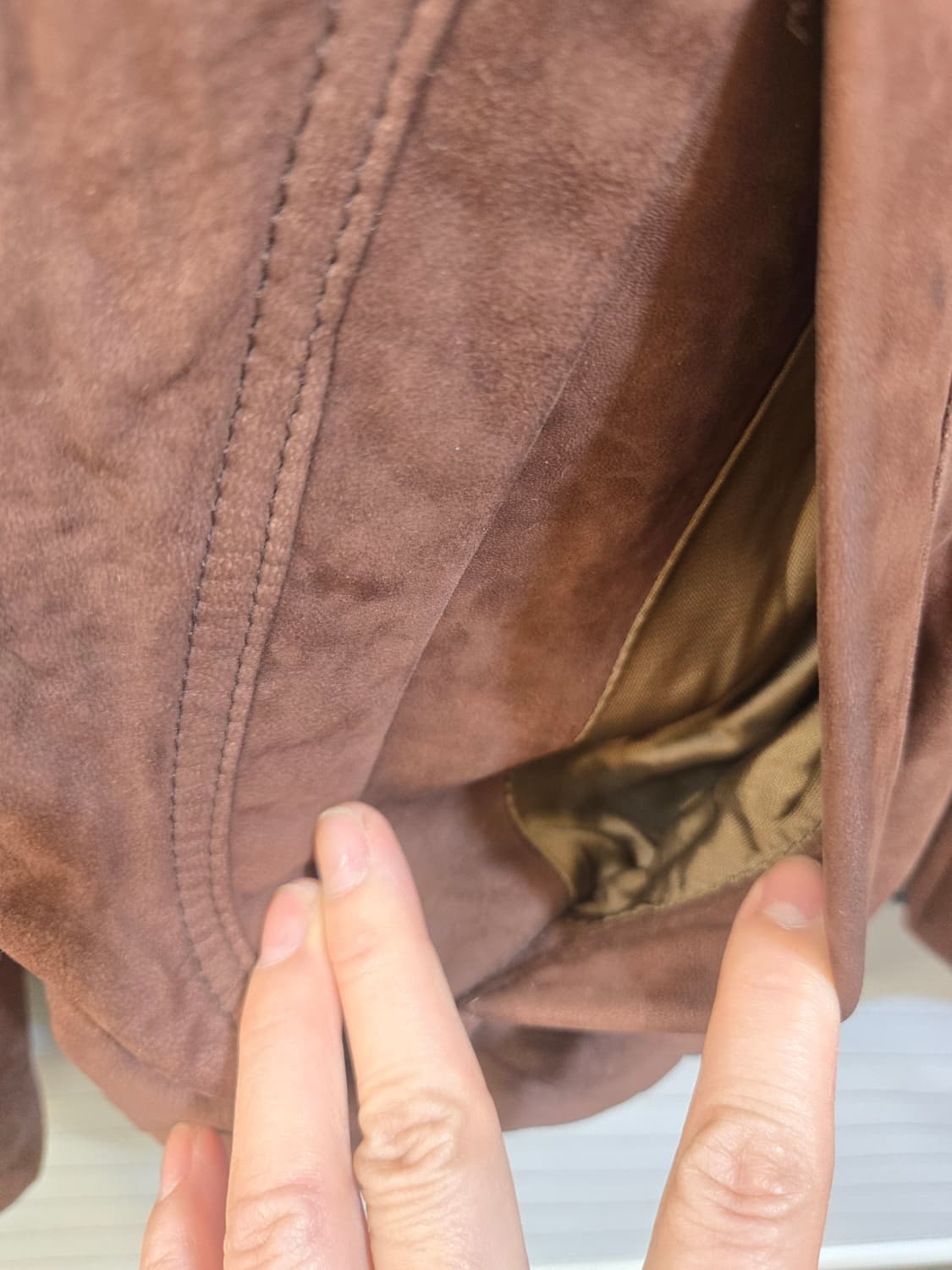 브라운 스웨이드 봄버 자켓(일본산) 상품이미지4