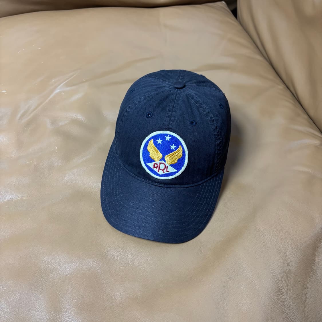 RRL 더블알엘 랄프로렌 폴로 윙로고 6패널 볼캡 모자 워시드 블랙 상품이미지1