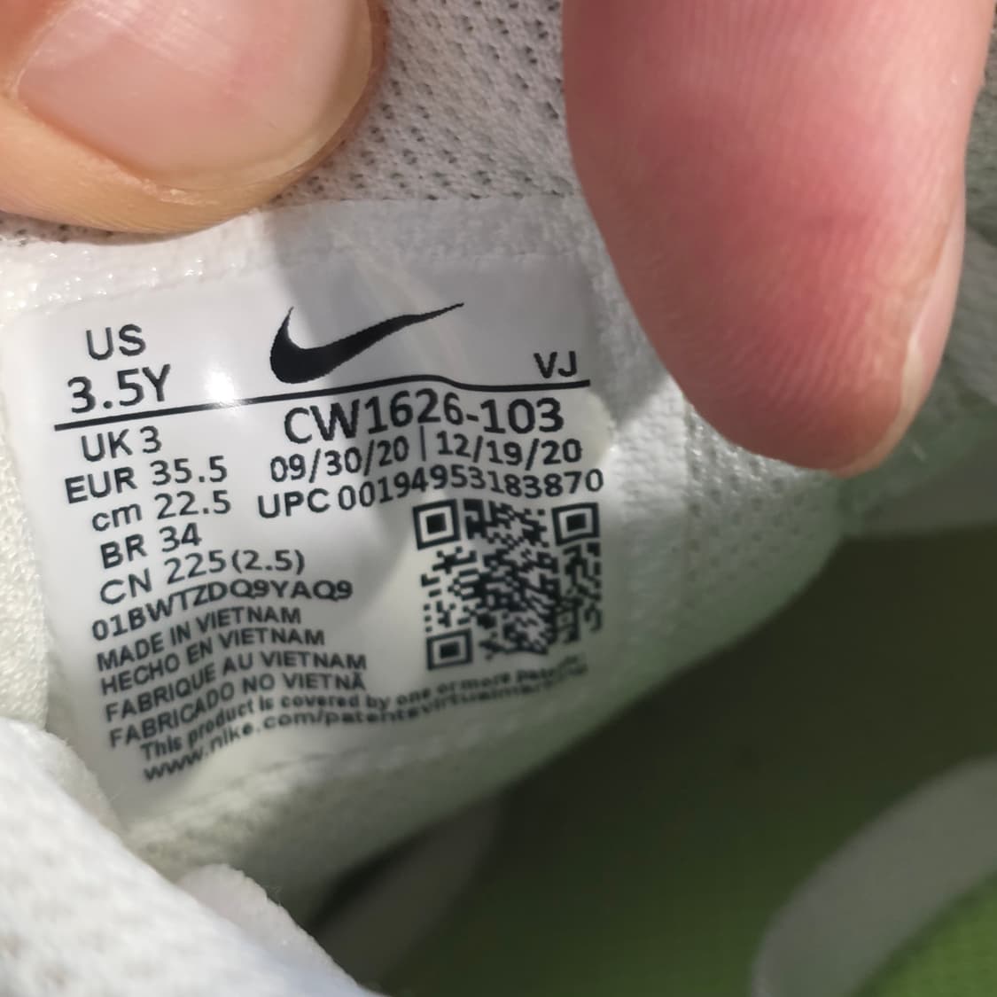 5q-16:나이키 에어맥스 CW1626103 화이트네온 (22.5cm) 상품이미지10