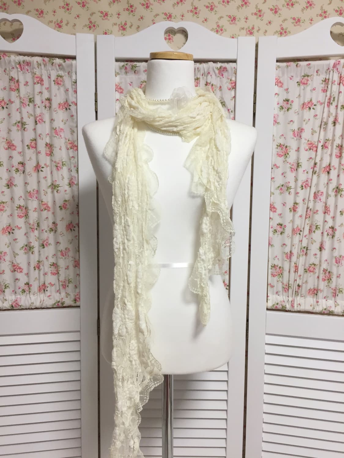 빈티지 아이보리 레이스 스카프  상품이미지1