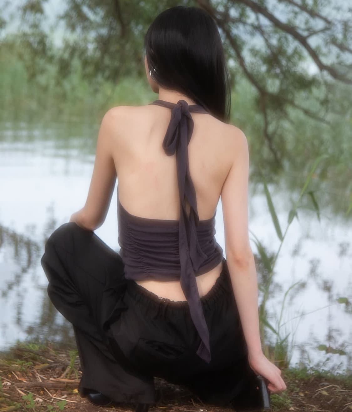 플레어업 Vanish Halterneck Top Charcoal 상품이미지5