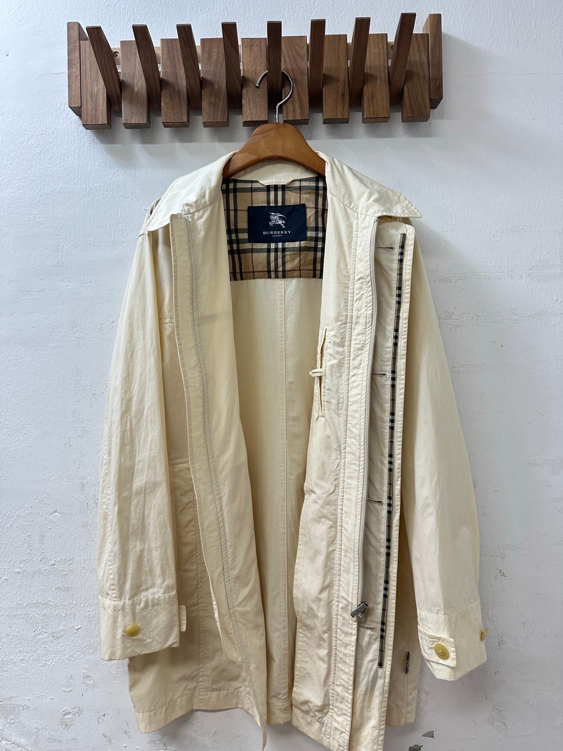 Burberry 버버리 클래식 베이지 코튼 하프 코트 자켓 상품이미지7