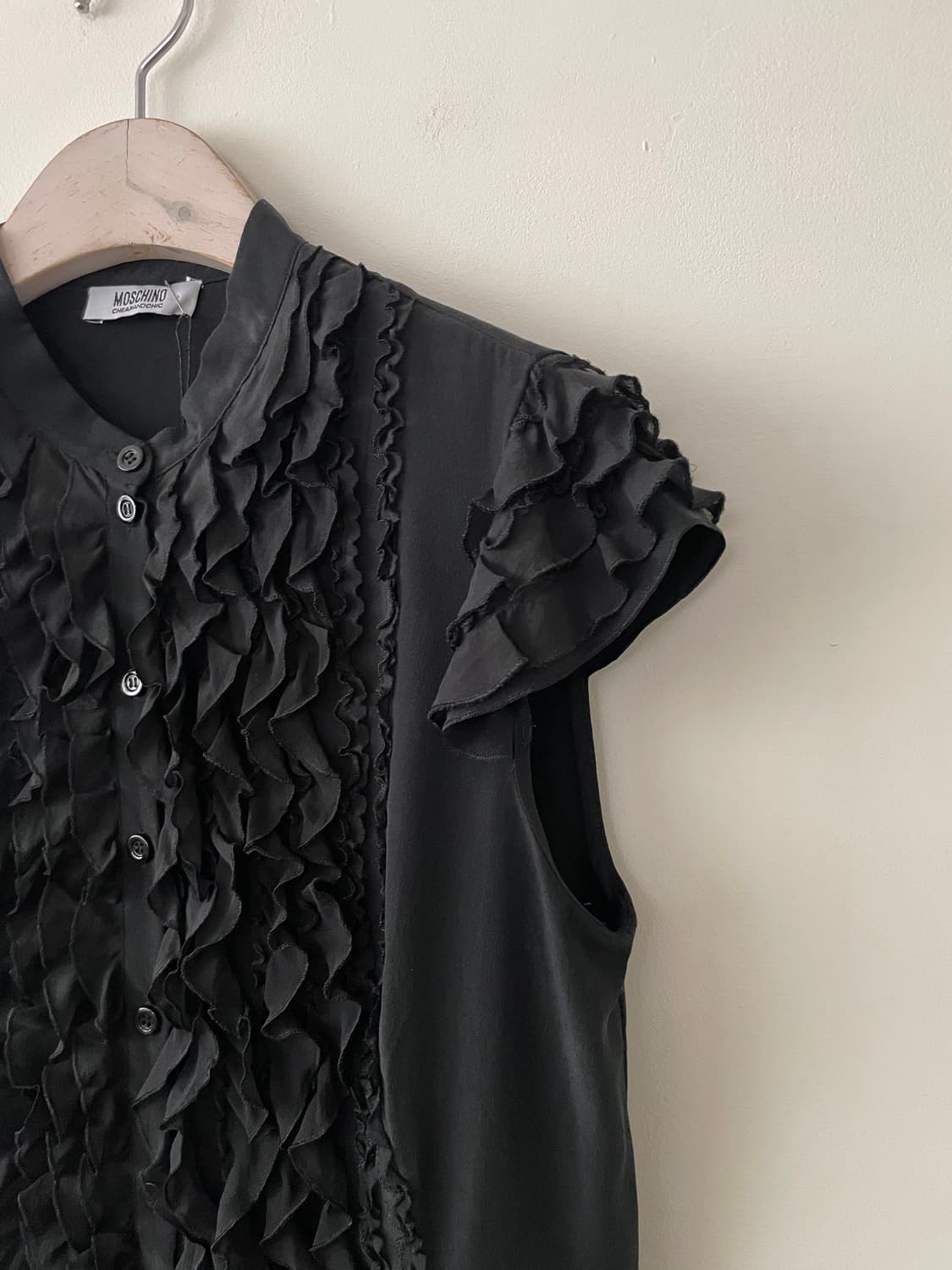 MOSCHINO frill cap sleeve silk blouse 상품이미지3