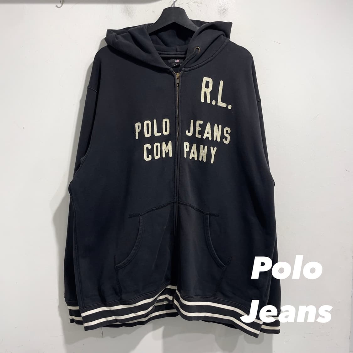 폴로진스 자수패치 후드집업 상품이미지1