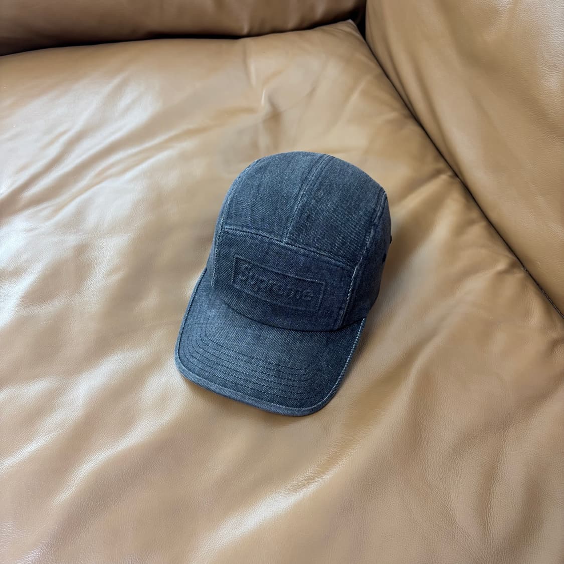 Supreme 슈프림 워시드 데님 블랙 캠프캡 모자 Denim Black 상품이미지1