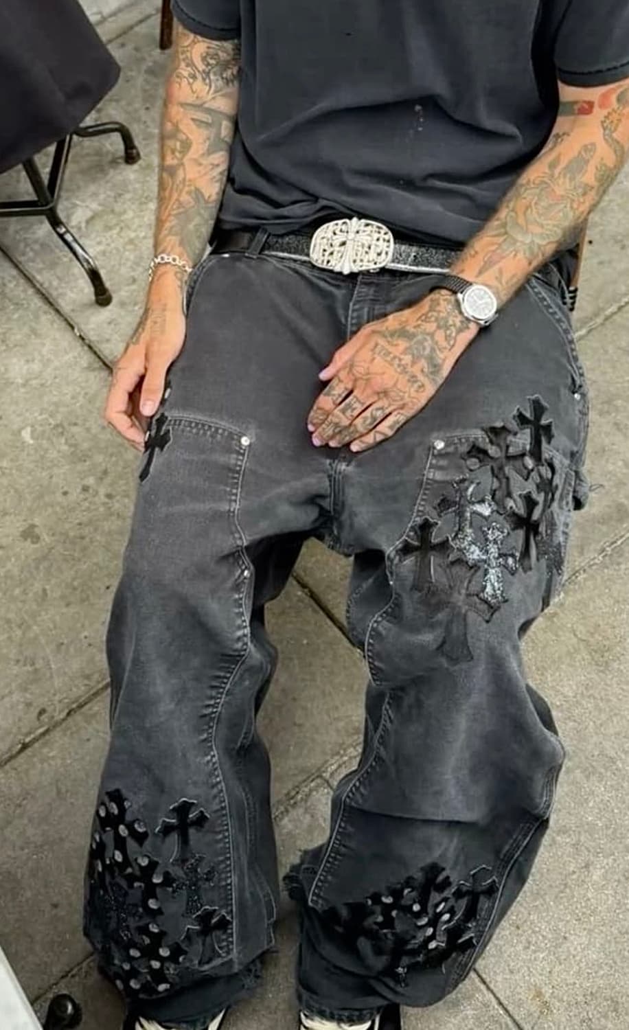 미제 빈티지 칼하트 블랙 더블니 카펜터 워크팬츠 36 - 38 상품이미지6