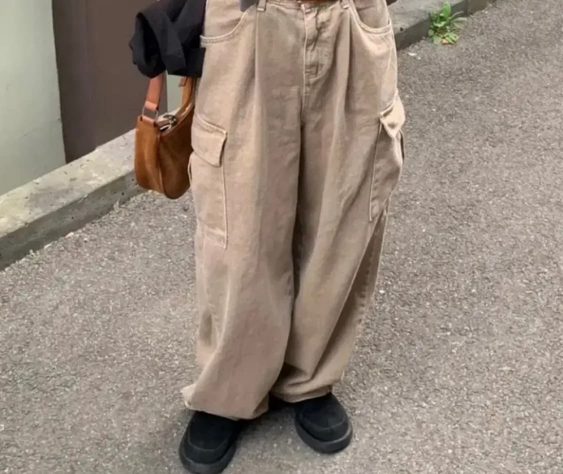 Beige Wide Cargo Pants 피그먼트 베이지 카고 팬츠 상품이미지1