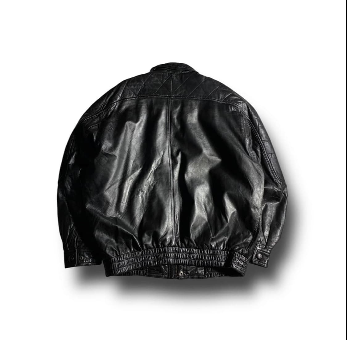 90s Vintage Black Leather Jacket 상품이미지4