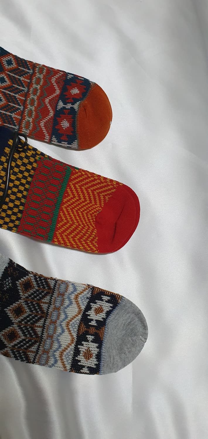 그린 그레이 브라운 레드 에스닉 민족풍 체크 도형 비비안웨스트우드  양말 상품이미지10