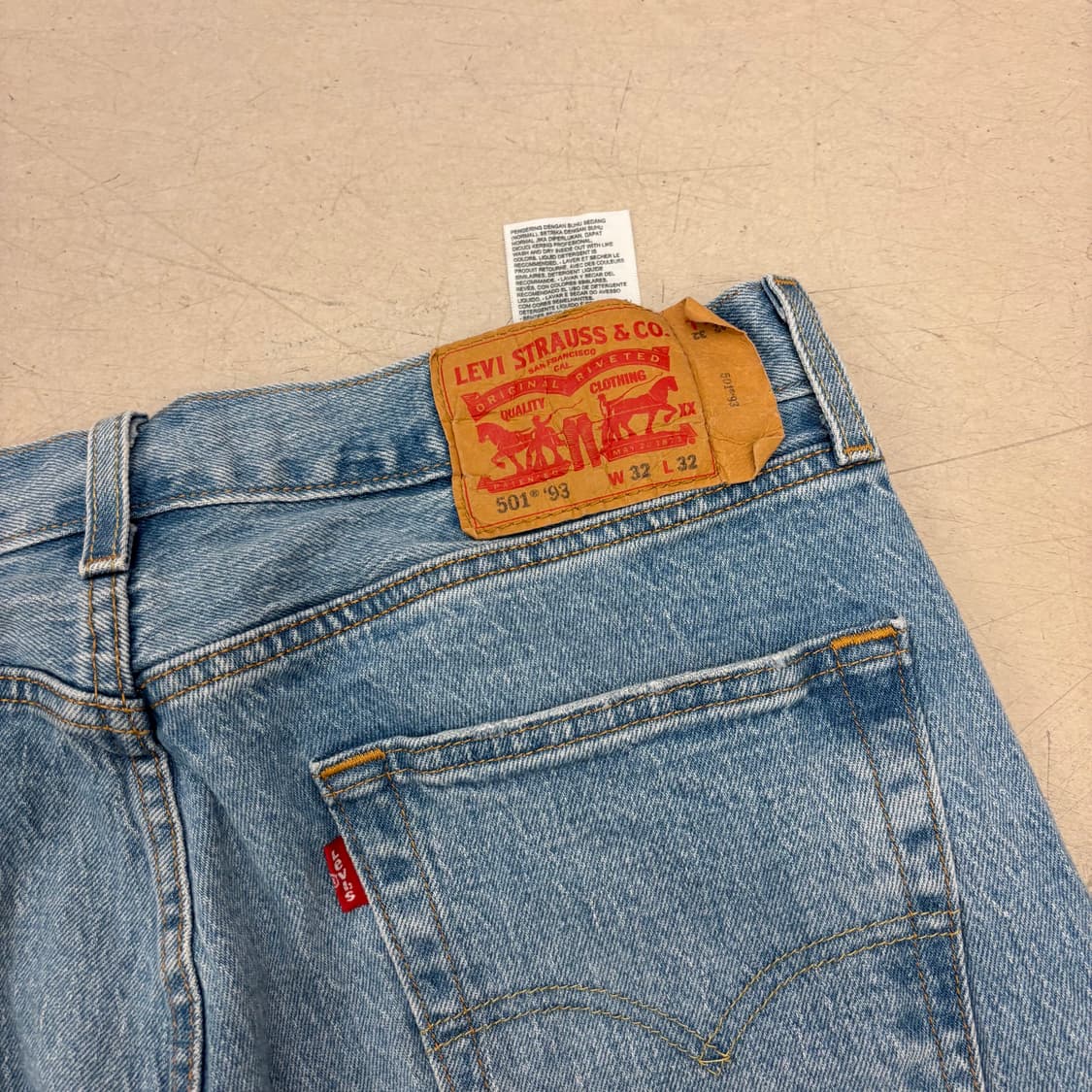 리바이스 501 워싱 데님 팬츠 상품이미지2