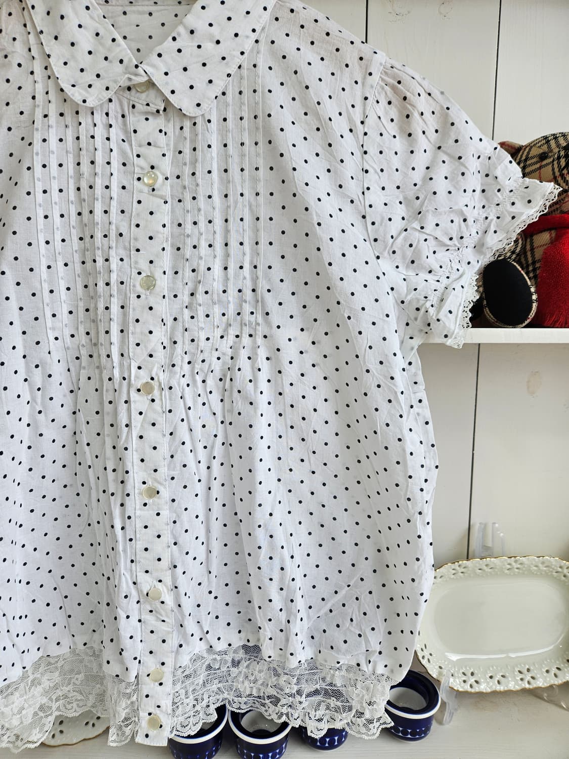 Sorridere도트 레이스 블라우스 상품이미지4