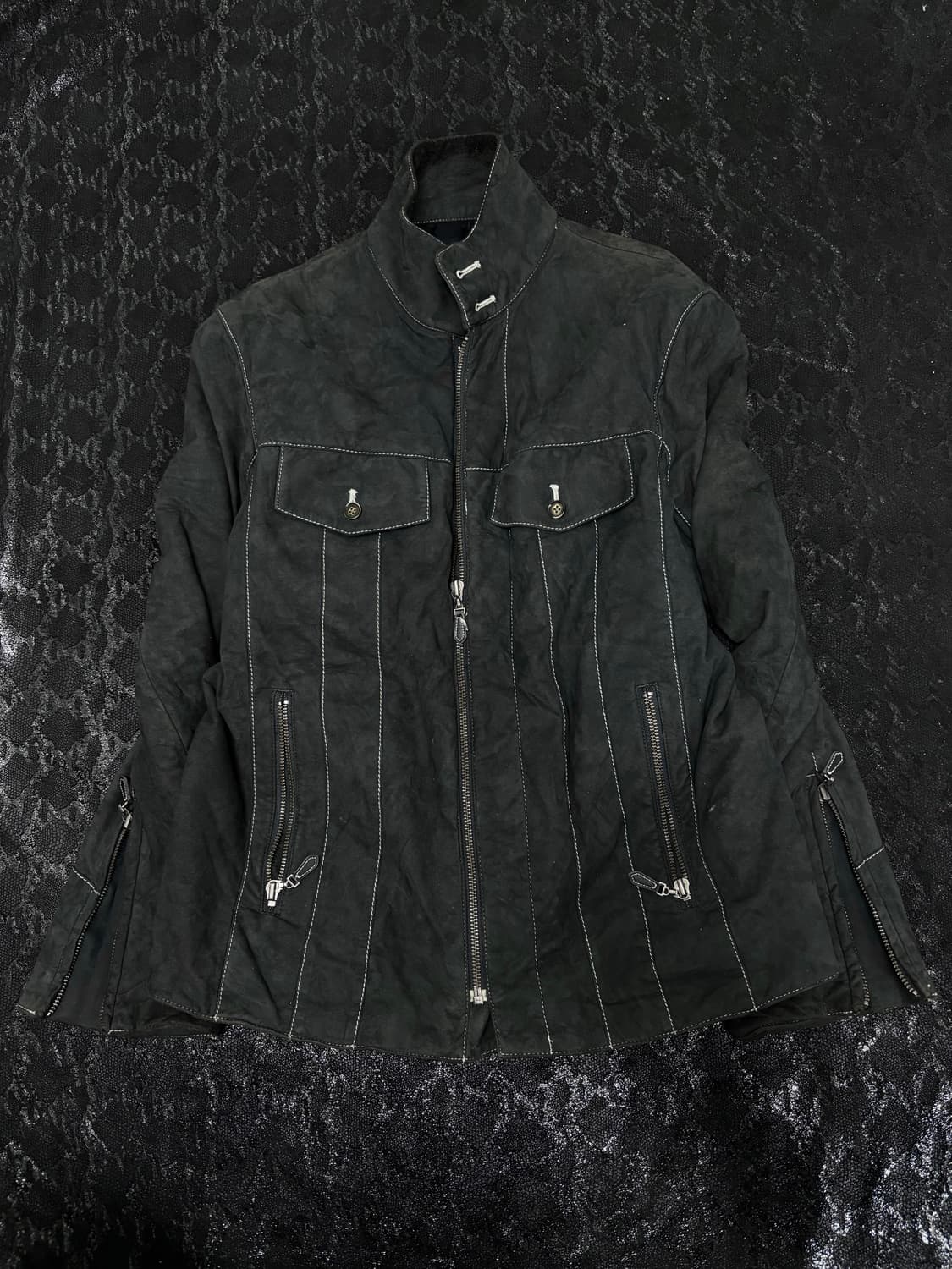 “Male&co” Grunge Charcoal Washed Jacket 상품이미지3