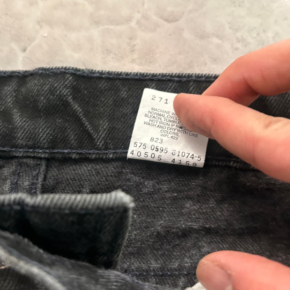 [36/32] 90s USA🇺🇸 리바이스 505 오렌지 탭 블랙 흑청 상품이미지5