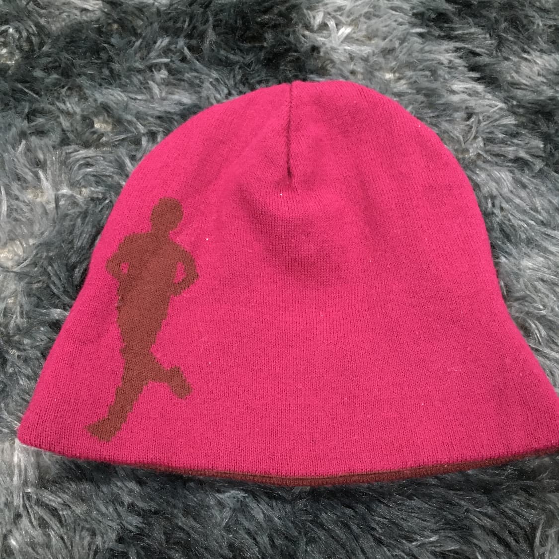 투티/0373 NIKE 나이키 레드 핑크 와인 비니 리버시블 패치 로고 상품이미지6