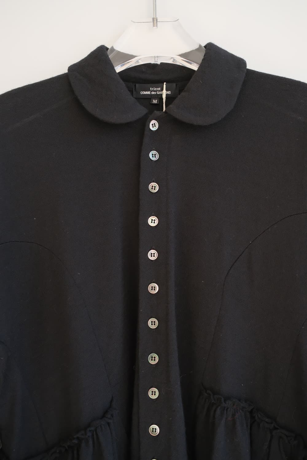 Lace wool gather button top 상품이미지3