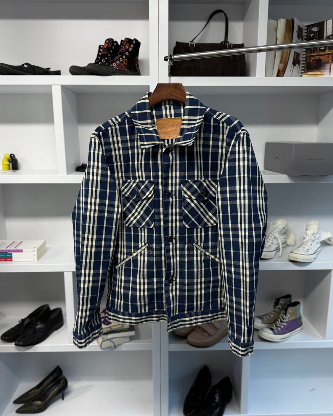 outstanding 체크 트러커 자켓 상품이미지1