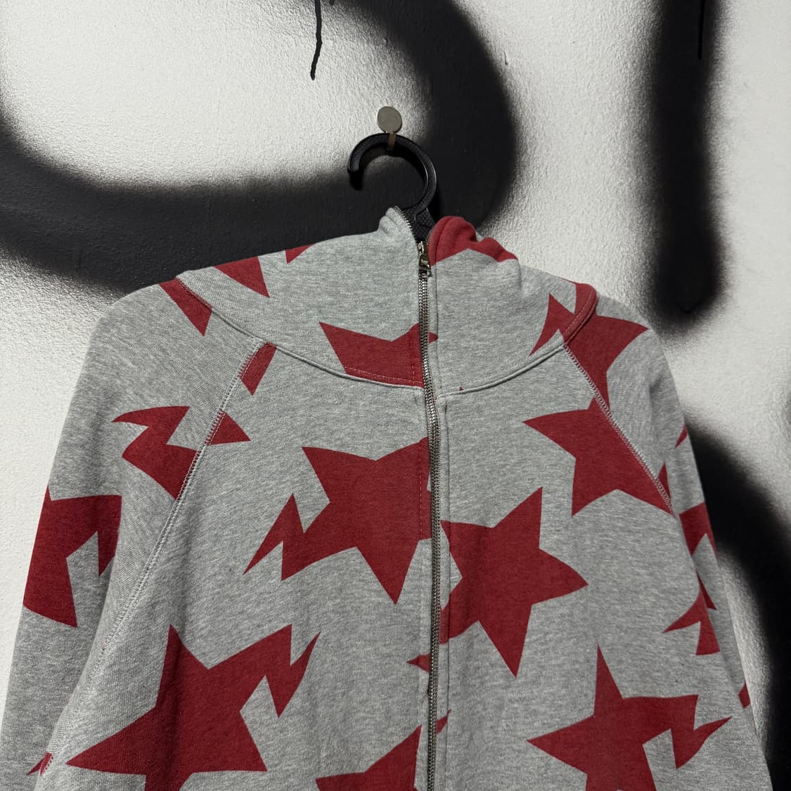 정품 베이프 OG 스타 카모 풀 집업 후디 헤더 그레이 상품이미지3