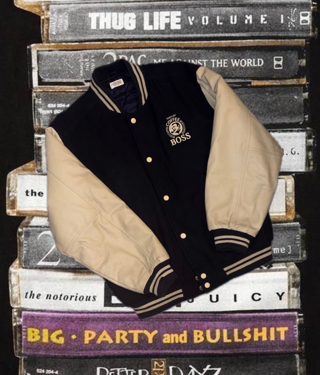 빈티지 Suntory boss coffee 스타디움 바시티 자켓 상품이미지1