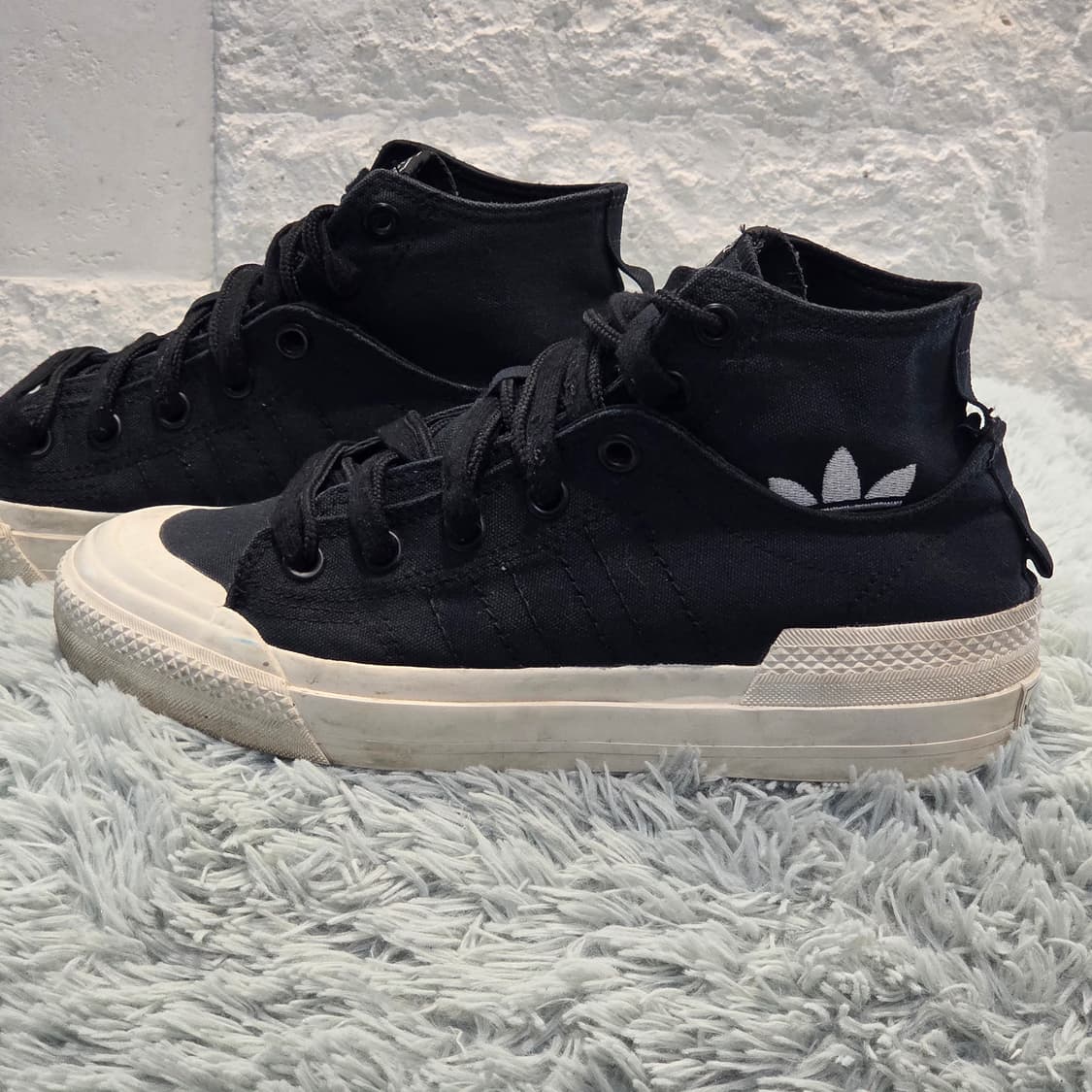 2a-12:아디다스 오리지널스 니짜 더블레이어 하이 블랙(240mm) 상품이미지2