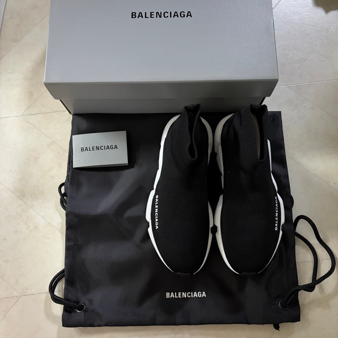 새상품(240)발렌시아가 스피드 트레이너 블랙 화이트 상품이미지2